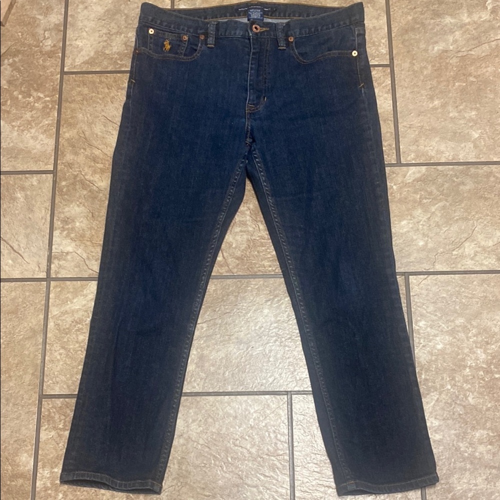 Ralph Lauren Sport Women’s Blue High Rise Straight Leg Jeans Streetwear Preppy